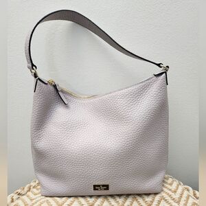 Kate Spade Lavender Gray Pebbled Leather Shoulder Bag
